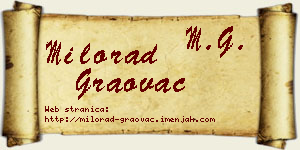 Milorad Graovac vizit kartica